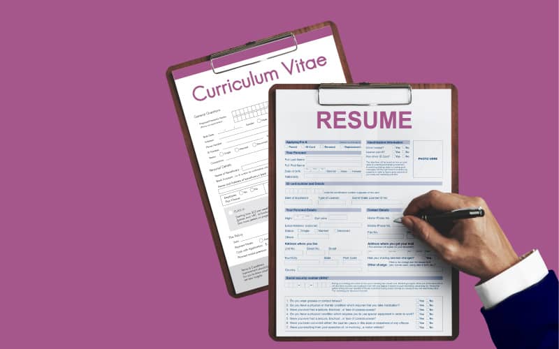 تفاوت های بین cv و resume